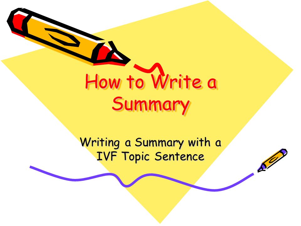 How to write a summary sentence stem